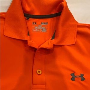Under amour heat gear bright orange golf shirt